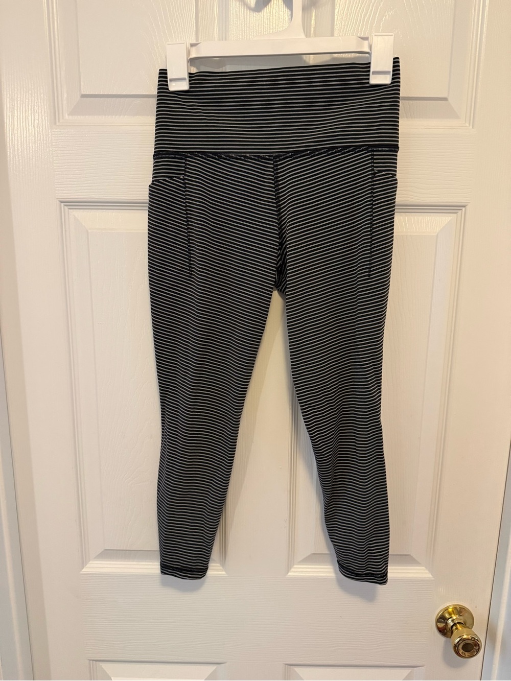 Athleta Black & White Striped Active Tank